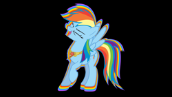 Size: 1024x576 | Tagged: safe, artist:refl3xdubstep, rainbow dash, pegasus, pony, blue coat, elements of harmony, female, mare, multicolored mane, solo