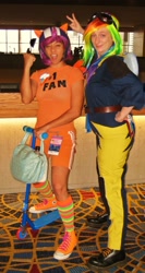 Size: 1400x2636 | Tagged: safe, artist:gomigomipomi, rainbow dash, scootaloo, human, converse, cosplay, dragoncon, irl, irl human, photo