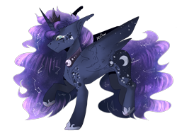 Size: 2224x1668 | Tagged: safe, artist:akiiichaos, princess luna, alicorn, pony, alternate design, female, mare, simple background, solo, transparent background