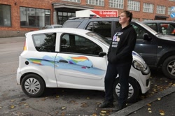 Size: 800x531 | Tagged: safe, rainbow dash, human, brony, car, irl, irl human, itasha, photo, shoe car