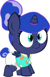 Size: 465x709 | Tagged: safe, artist:megarainbowdash2000, princess luna, alicorn, pony, between dark and dawn, age regression, baby, baby pony, cute, diaper, female, filly, foal, simple background, transparent background, woona, younger