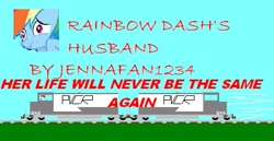 Size: 445x229 | Tagged: safe, artist:jennafan1234, rainbow dash, pegasus, pony, cargo ship, crack shipping, crossover shipping, locomotive, marriage, ms paint, solo, train, wat