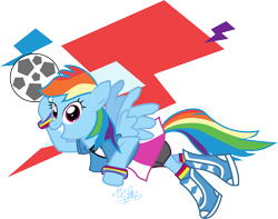 Size: 1740x1368 | Tagged: safe, artist:meganlovesangrybirds, rainbow dash, pegasus, pony, equestria girls outfit, football, solo