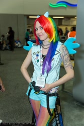 Size: 1365x2048 | Tagged: artist needed, safe, rainbow dash, human, cosplay, irl, irl human, photo, san diego comic con