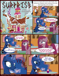 Size: 1024x1326 | Tagged: safe, artist:j5a4, pinkie pie, princess luna, alicorn, pony, comic:surprise, comic, pinkamena diane pie