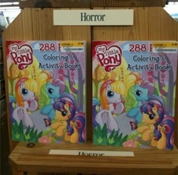 Size: 300x295 | Tagged: safe, rainbow dash, rainbow dash (g3), scootaloo, scootaloo (g3), toola roola, g3.5, coloring book, fail, horror, juxtaposition, juxtaposition win, miscategorization