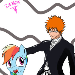 Size: 894x894 | Tagged: safe, artist:icebreak23, rainbow dash, pegasus, pony, bleach (manga), crossover, kurosaki ichigo