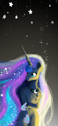 Size: 2322x5000 | Tagged: safe, artist:livitoza, princess luna, alicorn, anthro, chest fluff, cute, female, lunabetes, mare, solo, stars