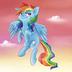 Size: 1024x1024 | Tagged: safe, artist:duel-arts, rainbow dash, pegasus, pony, detailed background, female, mare, solo