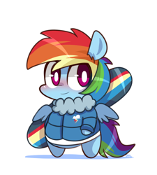 Size: 810x900 | Tagged: safe, artist:php56, rainbow dash, pegasus, pony, clothes, jacket, snowboard, snowboarding, solo