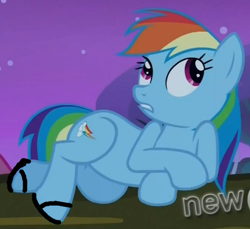 Size: 464x425 | Tagged: safe, edit, rainbow dash, pegasus, pony, 1000 hours in ms paint, hub logo, ms paint, sandals, solo