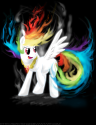 Size: 2000x2605 | Tagged: safe, artist:scratch42, rainbow dash, pegasus, pony, element of loyalty, solo, super rainbow dash