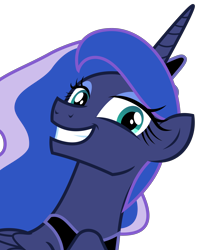 Size: 2606x3284 | Tagged: safe, artist:sketchmcreations, princess luna, alicorn, pony, between dark and dawn, female, grin, looking at you, simple background, smiling, solo, transparent background, vector