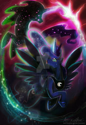 Size: 1024x1489 | Tagged: safe, artist:mad--munchkin, princess luna, tantabus, alicorn, pony, do princesses dream of magic sheep, crying, deviantart watermark, female, jewelry, mare, obtrusive watermark, regalia, signature, watermark