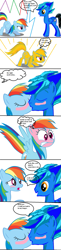 Size: 441x1809 | Tagged: safe, rainbow dash, oc, pegasus, pony, pony creator, blushing, canon x oc, comic, donut steel, duo, eww, female, kissing, male, ms paint, ohgodwhat, straight, text, wat, why