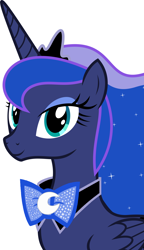 Size: 2480x4320 | Tagged: safe, artist:disneymarvel96, artist:parclytaxel, edit, princess luna, alicorn, pony, bowtie, bowties are cool, bust, classy, vector, vector edit