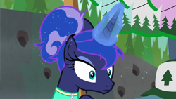 Size: 1920x1080 | Tagged: safe, screencap, princess luna, alicorn, pony, between dark and dawn, alternate hairstyle, magic, solo