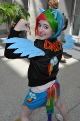 Size: 2848x4288 | Tagged: safe, rainbow dash, human, cosplay, irl, irl human, photo