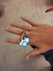 Size: 3264x2448 | Tagged: safe, rainbow dash, custom, cutie mark, hama beads, irl, photo, ring