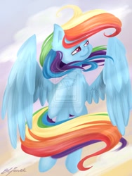 Size: 774x1032 | Tagged: safe, artist:eljonek, rainbow dash, pegasus, pony, female, mare, simple background, solo