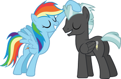 Size: 1103x724 | Tagged: safe, artist:emilythestrange324, rainbow dash, thunderlane, pegasus, pony, female, male, shipping, simple background, straight, thunderdash, transparent background, vector