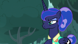 Size: 1920x1080 | Tagged: safe, screencap, princess luna, alicorn, pony, between dark and dawn, alternate hairstyle, bags under eyes, clothes, hawaiian shirt, shirt, solo