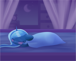 Size: 1705x1379 | Tagged: safe, artist:dusthiel, princess luna, alicorn, pony, atg 2019, blanket, cute, female, lunabetes, mare, newbie artist training grounds, sick, solo