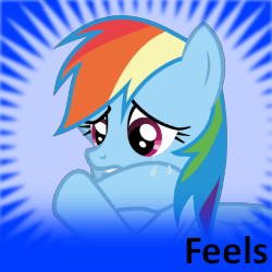 Size: 250x250 | Tagged: safe, rainbow dash, pegasus, pony, feels, official spoiler image, solo, spoilered image joke