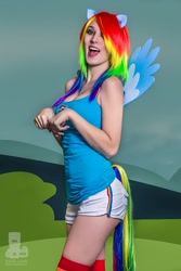 Size: 533x800 | Tagged: safe, artist:jenifer ann, rainbow dash, human, cosplay, irl, irl human, photo, solo