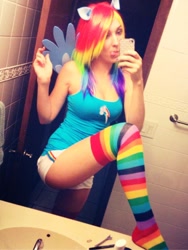 Size: 720x960 | Tagged: safe, artist:jenifer ann, rainbow dash, human, cosplay, irl, irl human, photo, solo