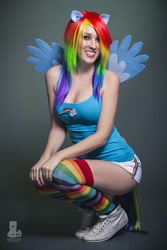 Size: 600x900 | Tagged: safe, artist:jenifer ann, rainbow dash, human, cosplay, irl, irl human, photo, solo