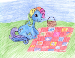 Size: 780x606 | Tagged: safe, artist:mikaceous, rainbow dash, rainbow dash (g3), g3, solo, traditional art