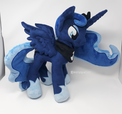 Size: 1500x1406 | Tagged: safe, artist:hipsterowlet, princess luna, pony, irl, photo, plushie, solo