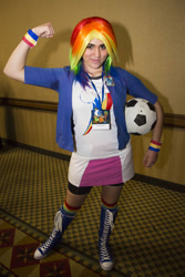 Size: 565x847 | Tagged: safe, artist:magyktrix, rainbow dash, human, equestria girls, cosplay, irl, irl human, photo, solo