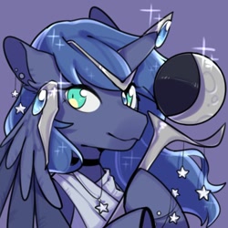 Size: 512x512 | Tagged: safe, artist:snowillusory, princess luna, alicorn, pony, ps, solo, staff