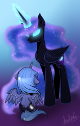 Size: 1300x2048 | Tagged: safe, artist:aselita selter, nightmare moon, princess luna, alicorn, pony