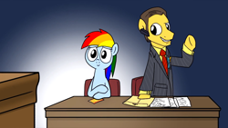 Size: 2560x1440 | Tagged: safe, artist:petirep, rainbow dash, pegasus, pony, breaking bad, courtroom, lawyer, rainbow dash presents, saul goodman