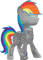 Size: 1600x2260 | Tagged: safe, artist:overdriv3n, rainbow dash, pegasus, pony, crossover, dead space, solo