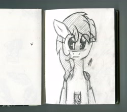 Size: 5748x5052 | Tagged: safe, artist:halfaman, rainbow dash, pegasus, pony, absurd resolution, cute, monochrome, notebook, sketch, solo