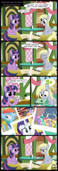 Size: 1048x3076 | Tagged: safe, artist:toxic-mario, derpibooru import, cloud kicker, derpy hooves, dizzy twister, orange swirl, parasol, rainbow dash, rainbowshine, rarity, spring melody, sprinkle medley, twilight sparkle, pegasus, pony, unicorn, comic, derp, female, mare, photo