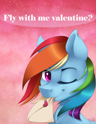 Size: 700x900 | Tagged: safe, artist:silentwulv, derpibooru import, rainbow dash, pegasus, pony, hearts and hooves day, solo, valentine's day