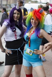 Size: 3456x5184 | Tagged: safe, rainbow dash, rarity, human, cosplay, irl, irl human, photo