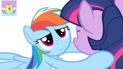 Size: 6000x3373 | Tagged: safe, artist:yourfavoritesenpai, derpibooru import, rainbow dash, twilight sparkle, pegasus, pony, female, lesbian, shipping, simple background, transparent background, twidash, vector