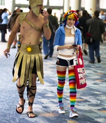 Size: 2994x3456 | Tagged: safe, artist:donknnj, rainbow dash, human, cosplay, irl, irl human, midriff, photo, royal guard