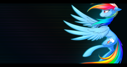 Size: 3000x1600 | Tagged: safe, artist:alphaaquilae, artist:theemeraldthunder, derpibooru import, rainbow dash, pegasus, pony, solo