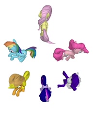 Size: 340x378 | Tagged: safe, derpibooru import, applejack, fluttershy, pinkie pie, rainbow dash, rarity, twilight sparkle, earth pony, pegasus, pony, unicorn, pony creator, 3d, hearts and hooves day, mane six, ponylumen