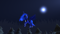 Size: 1920x1080 | Tagged: safe, artist:buddyboy131415, princess luna, alicorn, pony, 3d, forest, solo, source filmmaker