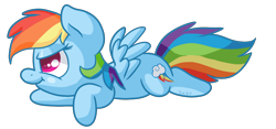 Size: 1500x700 | Tagged: safe, artist:zoiby, rainbow dash, pegasus, pony, blue coat, female, flying, mare, multicolored mane, solo