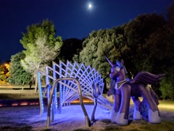 Size: 4000x3000 | Tagged: safe, artist:arniemkii, princess luna, alicorn, pegasus, pony, unicorn, bootleg, croatia, hongyi, inflatable, inflatable toy, my little pony, nature, night, photo, scenery