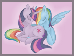 Size: 769x590 | Tagged: safe, artist:vanycat, rainbow dash, twilight sparkle, pegasus, pony, female, lesbian, shipping, twidash